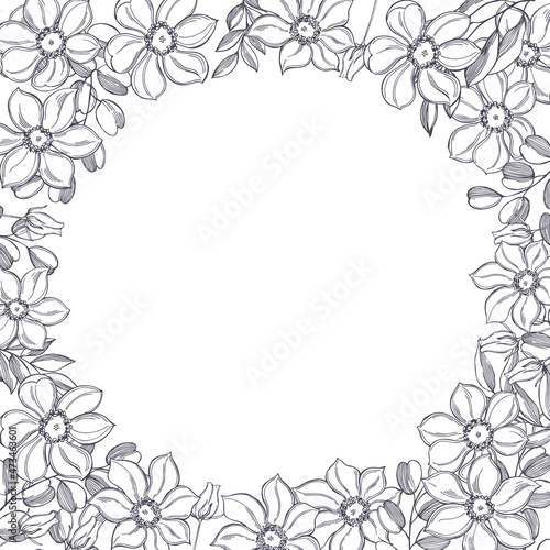 Floral background . Vector sketch illustration.