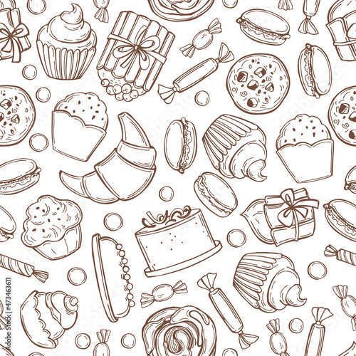 Bakery products. Vector   pattern