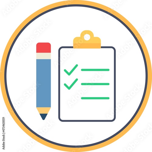Task Flat Circle Vector Icon Design