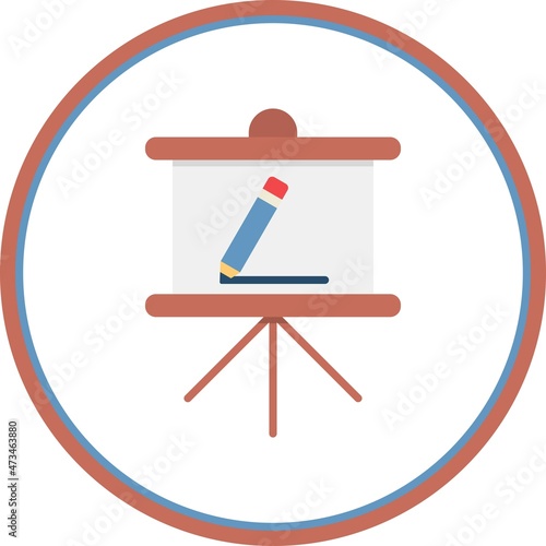 Flipchar Flat Circle Vector Icon Design