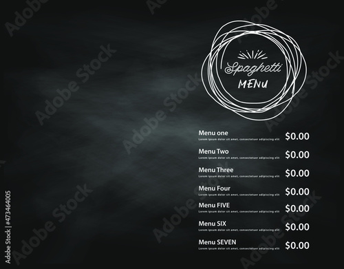 Italian spaghetti. Food menu design. Design element for poster, menu, flyer, banner, menu, package. Vector.
