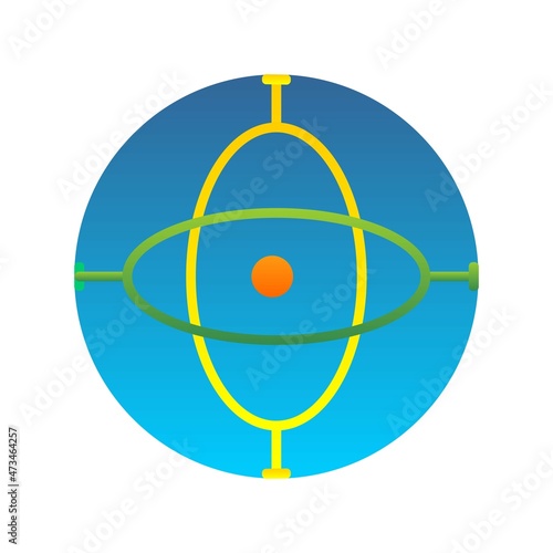 Gyroscope Flat Gradient Vector Icon Design