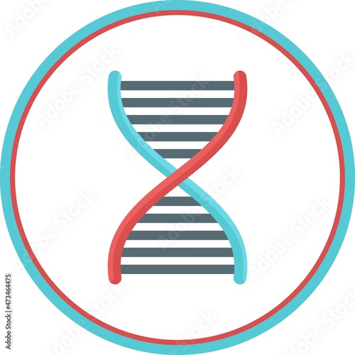 DNA Flat Circle Vector Icon Design