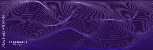 Vector blue particle lines technology background. Big data algorithms visualization. Vector illustration in concept of science, technology, social network.
