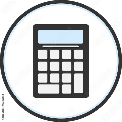 Calculator Flat Circle Vector Icon Design