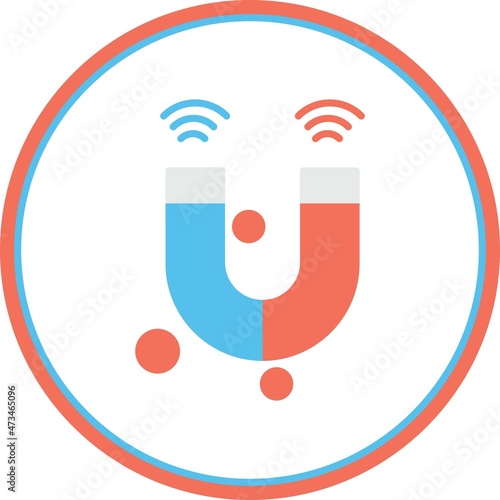 Magnet Flat Circle Vector Icon Design