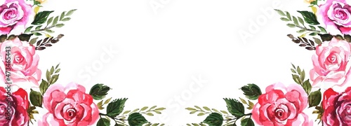 Elegant flowers creative card banner template background