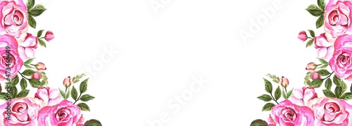 Beautiful wedding colorful floral banner template design