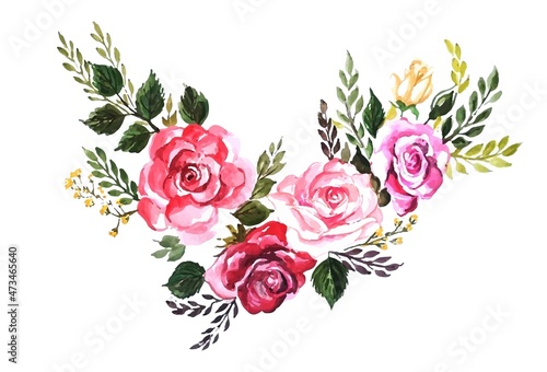 Beautiful decorative bunch of flowers card design