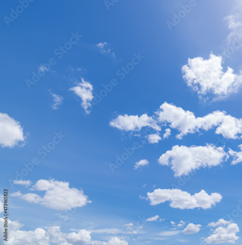 Fototapeta Naklejka Na Ścianę i Meble -  Panoramic view of clear blue sky and clouds, clouds with background.