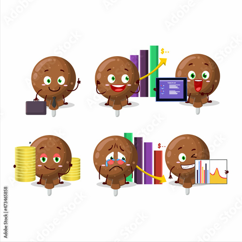 Orange lolipop wrapped character designs as a trader investment mascot