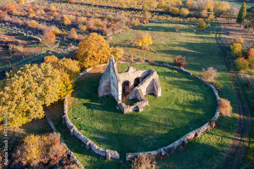 Ecseri ruin church next to Revfulop Hungary. Amazing ancient monument from 12th century about the Arpad ages. You can visit free this place. Hungarian name is Ecséri templomrom photo
