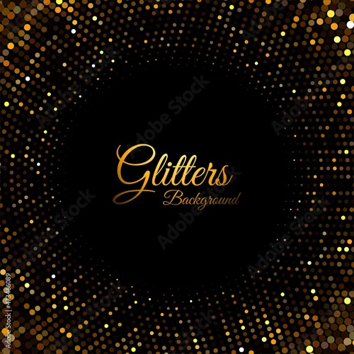 Abstract golden glitter particles background vector