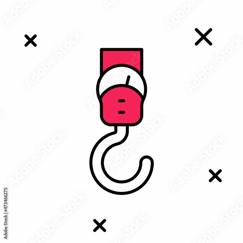 Filled outline Spring scale icon isolated on white background. Balance for weighing. Determination of weight. Vector