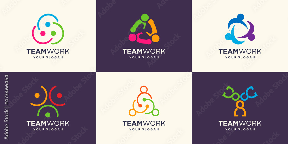 set of a community logo icon template