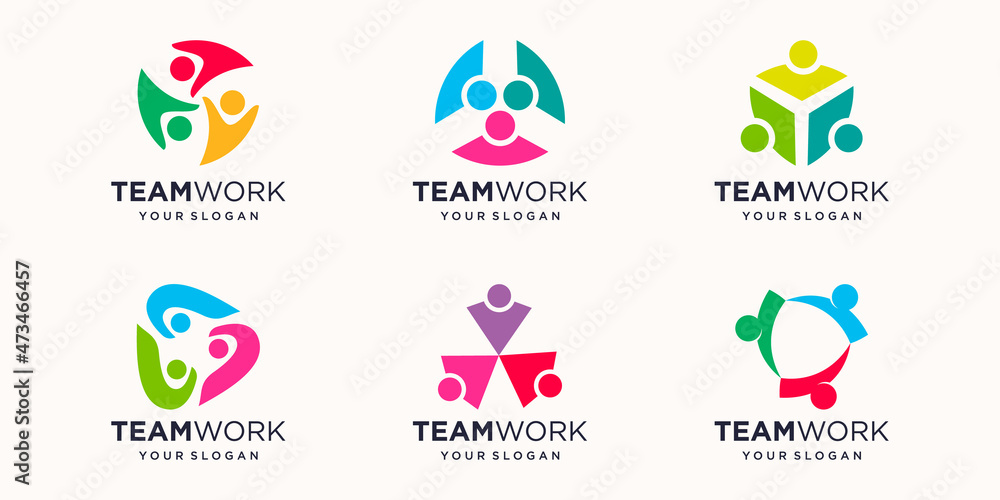 Social human Unity Together Teamwork Logo Icon Vector