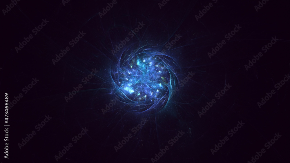 3D rendering abstract blue fractal light background 3D rendering abstract blue fractal light background