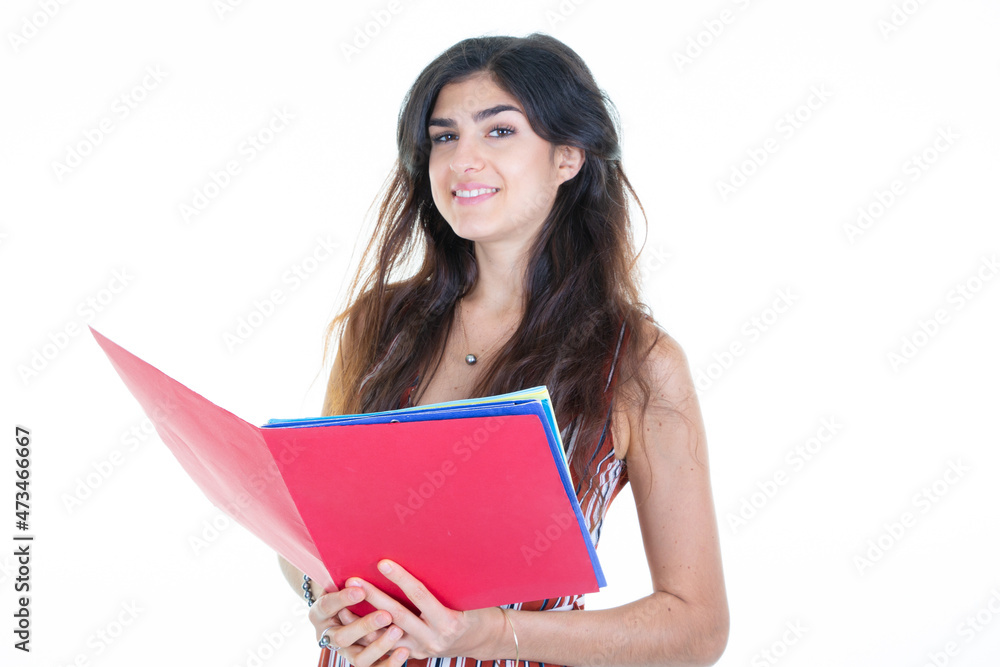 woman pretty brunette Business Girl looking Camera in Studio Shot woman pretty brunette Business Girl looking Camera in Studio Shot