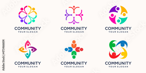 Abstract human community vector logo