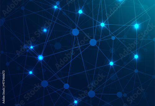 Abstract blue polygon technology background