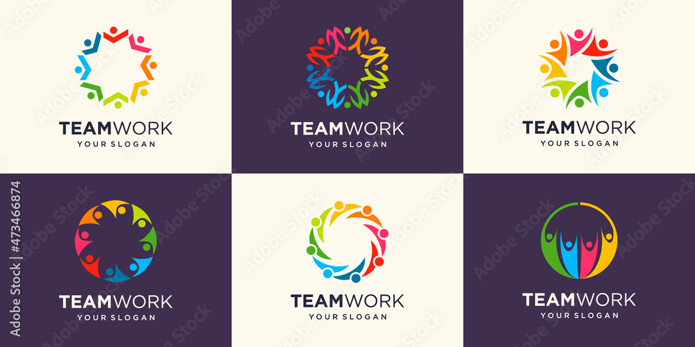 Social Network Team Partners Family Friends logo design.
