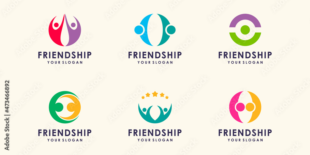 Partnership business logo. Linear banner of teamwork Partnership business logo. Linear banner of teamwork