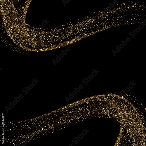 Luxury background shiny golden particles wave vector