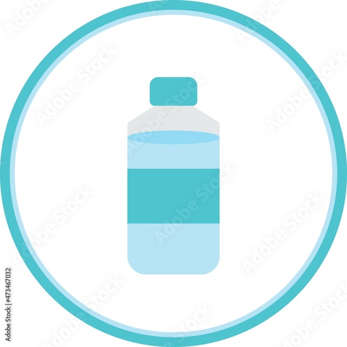Water Bottle Flat Circle Vector Icon Design