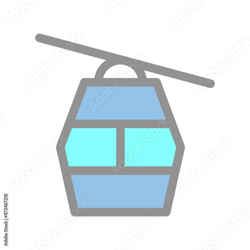 Cable Car Filled Light Vector Icon Design