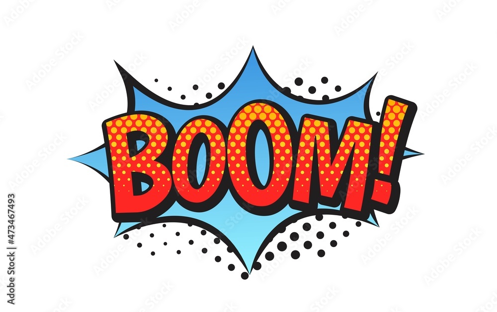 Boom comic style word isolated on transparent background 