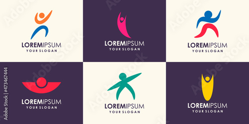 Wellness and Health People Logo Vector