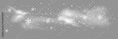 Snow and wind on a transparent background. White gradient decorative element.vector illustration. winter and snow with fog. wind and fog.