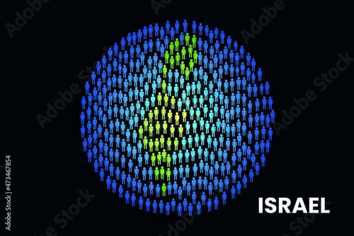 Israel population people map in globe vector illustration design