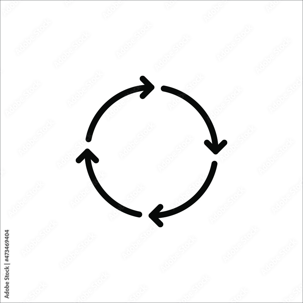 Rotation arrows Icon Vector. Simple flat symbol. Perfect Black pictogram illustration on white background. Rotation arrows Icon Vector. Simple flat symbol. Perfect Black pictogram illustration on white background.