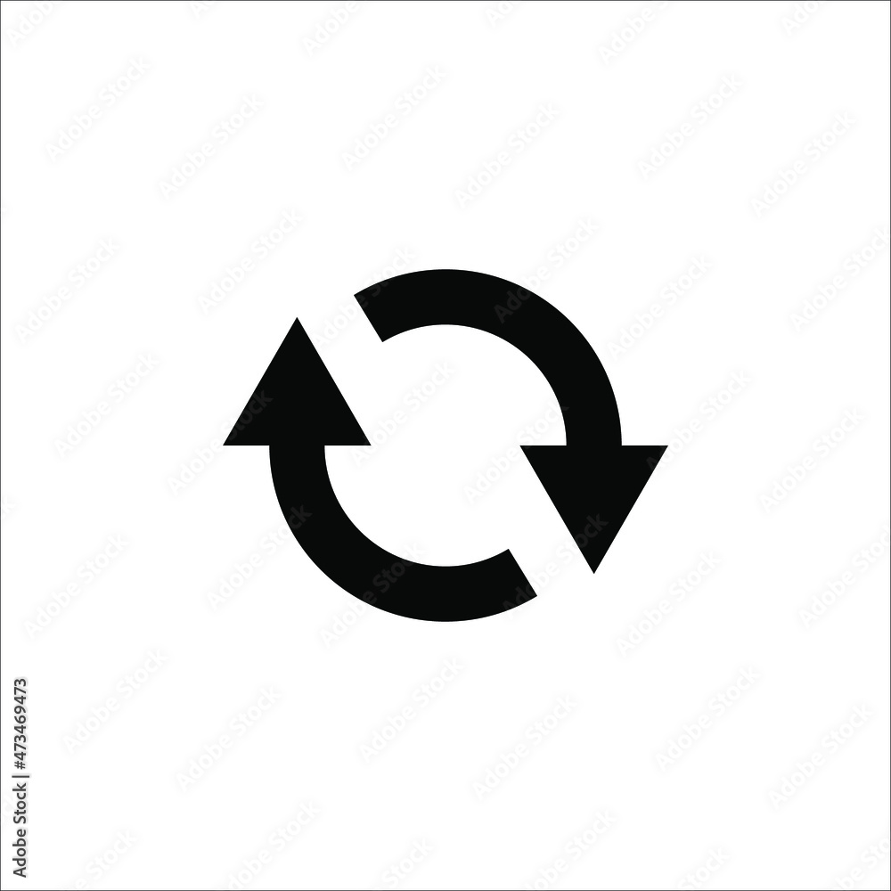 Rotation arrows Icon Vector. Simple flat symbol. Perfect Black pictogram illustration on white background. Rotation arrows Icon Vector. Simple flat symbol. Perfect Black pictogram illustration on white background.