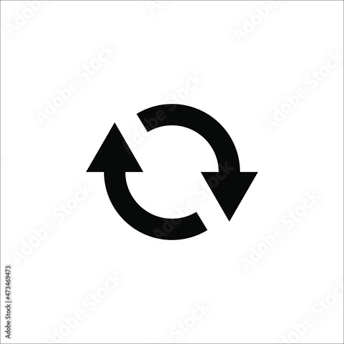 Free Download Rotation arrows Icon Vector. Simple flat symbol. Perfect Black pictogram illustration on white background. - GFXLoad