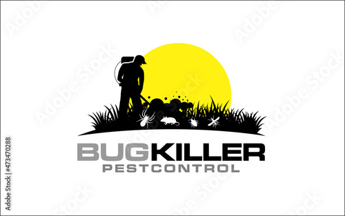 Illustration vector graphic of disinfection service and pest control logo design template-09