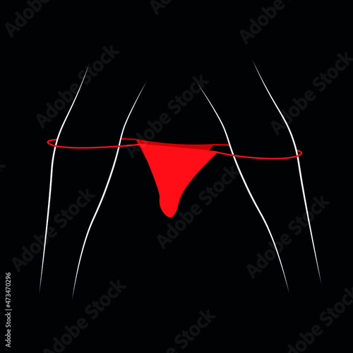 abstraction woman legs with red panties
