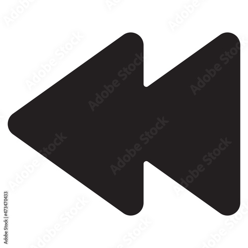 fast backward vector icon for app and website