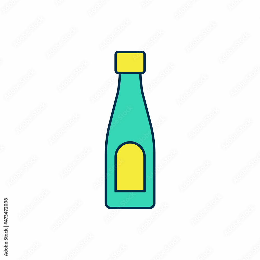 Filled outline Bottle of water icon isolated on white background. Soda aqua drink sign. Vector Filled outline Bottle of water icon isolated on white background. Soda aqua drink sign. Vector