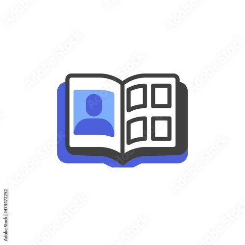 Student yearbook line icon