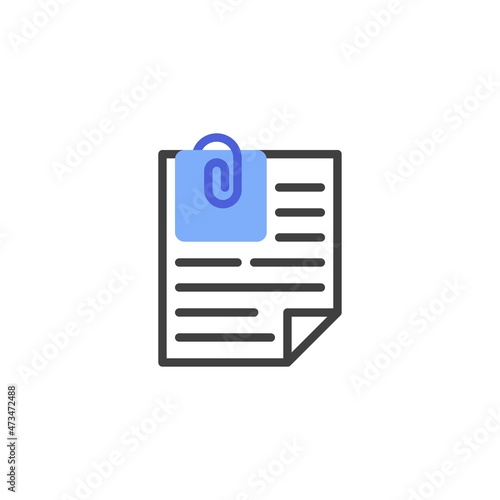 Clip document files line icon