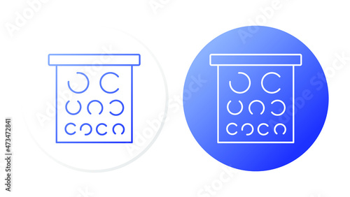 Optometry (visual acuity tables). Line icon concept