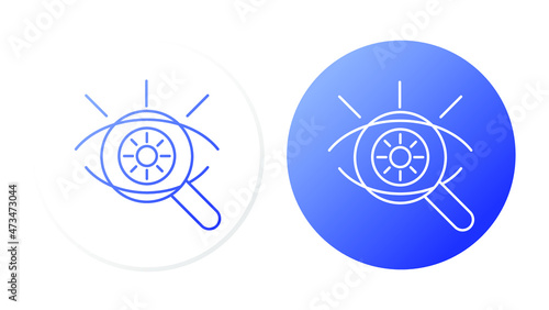 Optometry (retinal examination). Line icon concept
