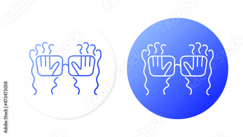 Optometry ( blurred image). Line icon concept