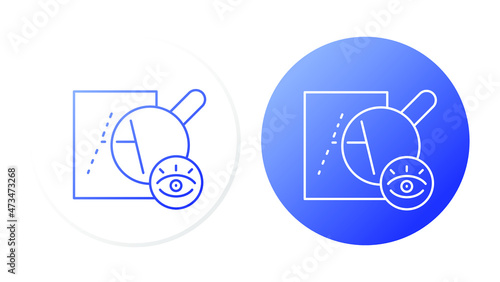 Optometry (blurry vision, fitting lenses). Line icon concept