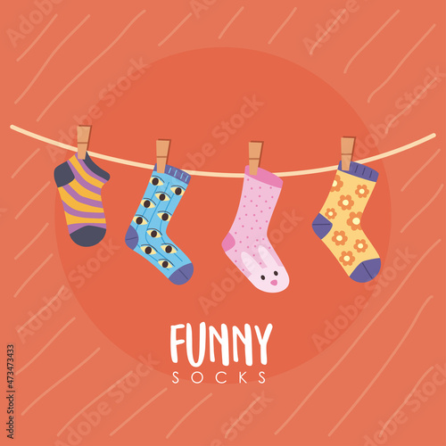 funny socks hanging