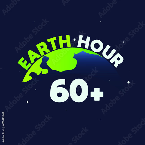 Illustration of earth hour celebration with good concept