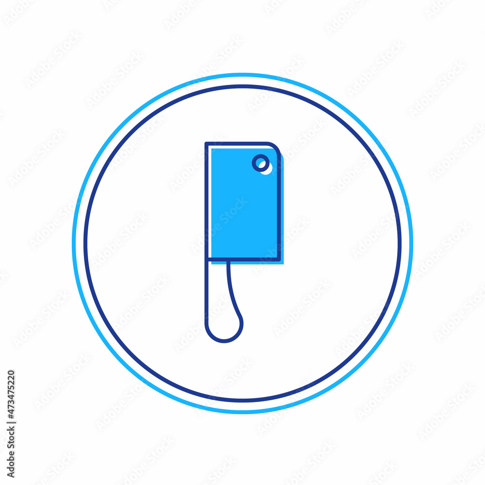 Filled outline Meat chopper icon isolated on white background. Kitchen knife for meat. Butcher knife. Vector Filled outline Meat chopper icon isolated on white background. Kitchen knife for meat. Butcher knife. Vector