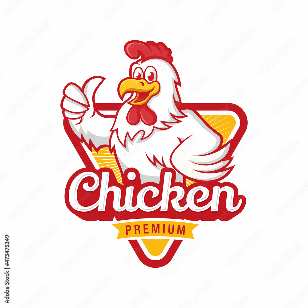 Chicken mascot logo vector template